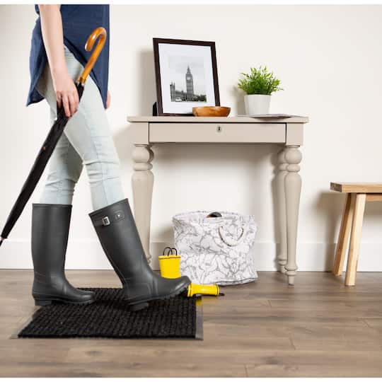 DII® J&M Charcoal Ribbed Walk Off Utility Mat, 30" x 48"